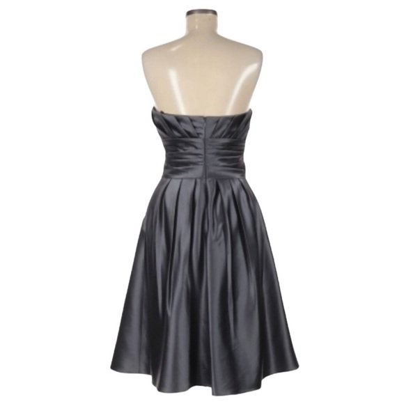 Bill Levkoff Strapless Black Satin Formal Dress - Picture 7 of 8